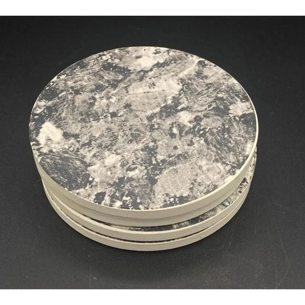 491 - Modern Gray Marble-Look Stone Drink Coasters – Set of 4